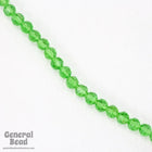 4mm Transparent Green Faceted Round Bead Strand-General Bead