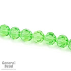 4mm Transparent Green Faceted Round Bead Strand-General Bead