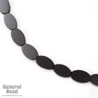 5mm x 9mm Opaque Black Flat Oval Bead Strand-General Bead