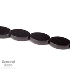 5mm x 9mm Opaque Black Flat Oval Bead Strand-General Bead