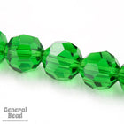 10mm Faceted Transparent Kelly Green Bead-General Bead