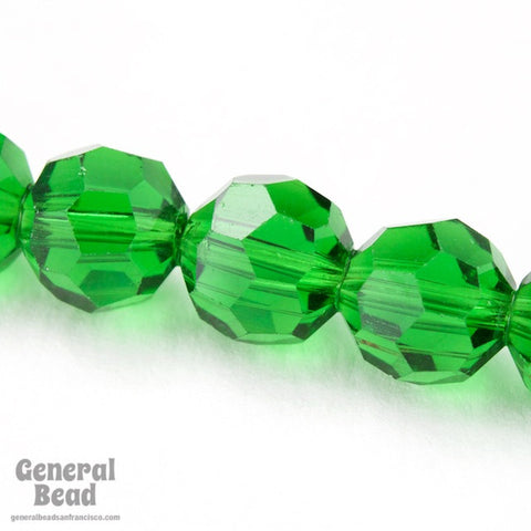 10mm Faceted Transparent Kelly Green Bead-General Bead