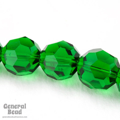 10mm Faceted Transparent Green Bead-General Bead