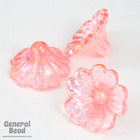 10mm Pink AB Bell Flower (12 Pcs) #4227-General Bead