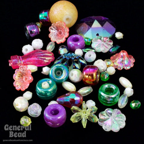 Iridescent Plastic Mix 1 Oz.-General Bead