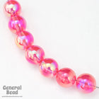 10mm Transparent Hot Pink AB Round Bead-General Bead