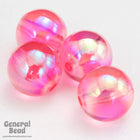 10mm Transparent Hot Pink AB Round Bead-General Bead
