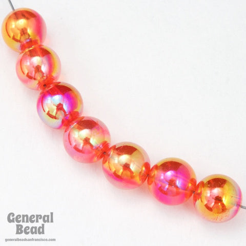 10mm Transparent Orange AB Round Bead-General Bead