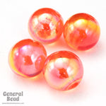 10mm Transparent Orange AB Round Bead-General Bead