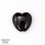10mm Black Lucite Heart Bead (10 Pcs) #4238-General Bead