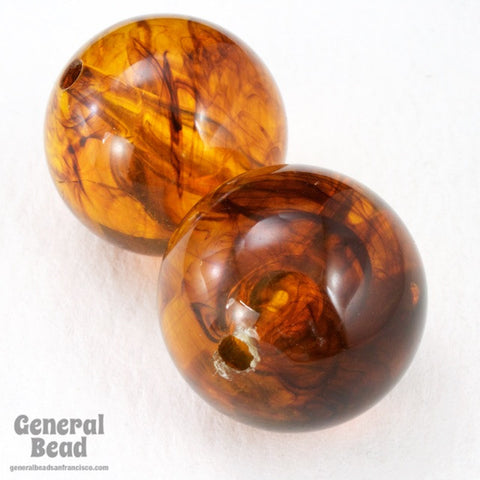 18mm Faux Tortoiseshell Round Bead (4 Pcs) #4243-General Bead