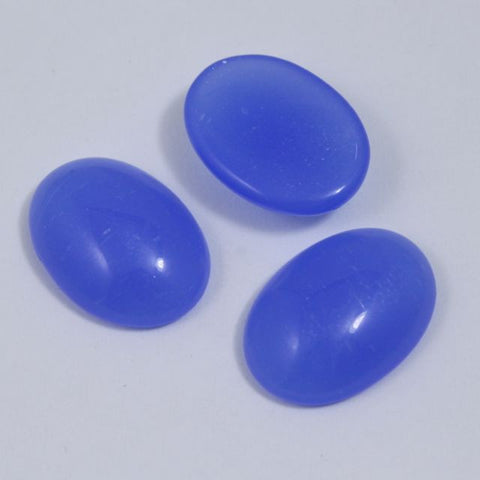 13mm x 18mm Milky Blue Oval Cabochon #424-General Bead