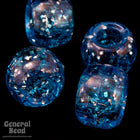 9mm Blue Glitter Pony Plastic Craft Bead-General Bead