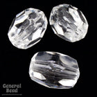 8mm x 12mm Faceted Clear Lucite Tube Bead-General Bead