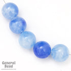 16mm Light Blue Marbled Round Lucite Bead (4 Pcs) #4254-General Bead