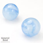 16mm Light Blue Marbled Round Lucite Bead (4 Pcs) #4254-General Bead