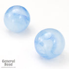 10mm Light Blue Marbled Round Lucite Bead (4 Pcs) #UP270-General Bead
