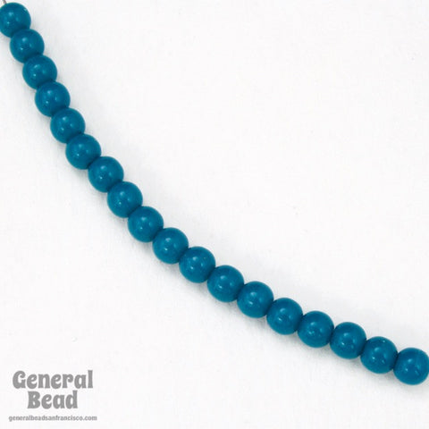 4mm Seamless Teal Vintage Lucite Bead (50 Pcs) #4257-General Bead