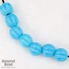 8mm Opaque Aqua Corrugated Bead-General Bead