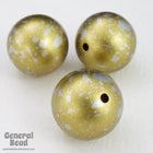 15mm Mottled Metallic Silver/Gold Round Bead #4266-General Bead