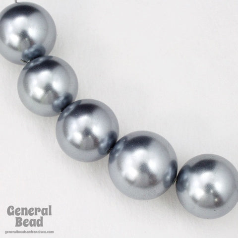 15mm Metallic Silver Grey Round Bead (2 Pcs) #4268-General Bead