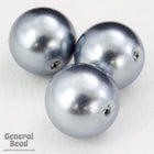 12mm Metallic Silver Grey Round Bead (10 Pcs) #4269-General Bead