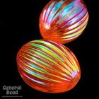 14mm x 18mm Transparent Orange AB Fluted Oval Bead-General Bead