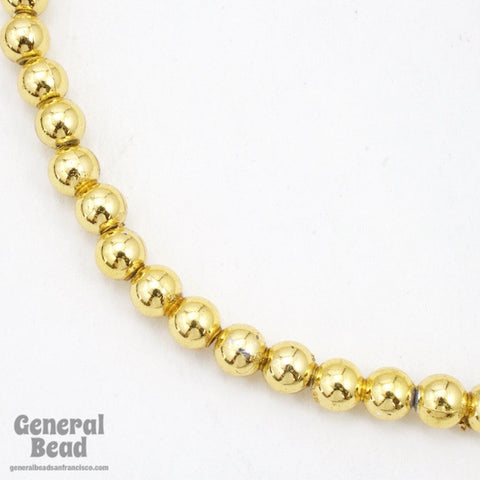 6mm Bright Gold Craft Pearl Strand-General Bead