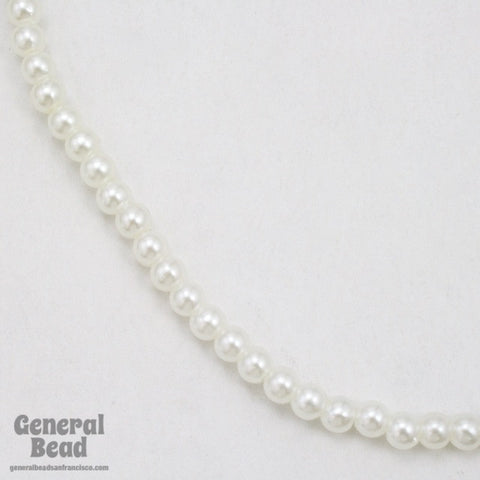 4mm White Luster Craft Pearl Strand-General Bead