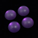 11mm Round Frosted Purple Cabochon-General Bead