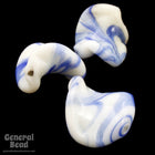 22mm Blue/White Swirl Potato Chip Bead (6 Pcs) #4295-General Bead
