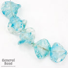 22mm Crystal/Aqua Swirl Potato Chip Bead (6 Pcs) #4296-General Bead