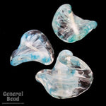 22mm Crystal/Aqua Swirl Potato Chip Bead (6 Pcs) #4296-General Bead