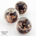 12mm Dark Topaz/Bronze Speckle Round Bead (12 Pcs) #4301-General Bead