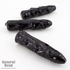 40mm-45mm Black Tapered Tube Bead (8 Pcs) #4304-General Bead
