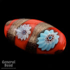 15mm x 25mm Red Oval Flower Bead (2 Pcs) #4307-General Bead