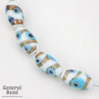 15mm x 25mm White Oval Flower Bead (2 Pcs) #4308-General Bead