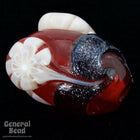 13mm x 18mm Transparent Ruby Oval Flower Bead (4 Pcs) #4309-General Bead