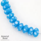 15mm Aqua Rondelle with White Dots (8 Pcs) #4315-General Bead