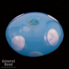 15mm Aqua Rondelle with White Dots (8 Pcs) #4315-General Bead