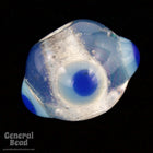 10mm Clear Rondelle with Light and Dark Blue Spots (20 Pcs) #4316-General Bead