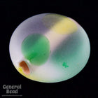 12mm Matte Green/Yellow Spot Glass Cushion Bead (10 Pcs) #4317-General Bead