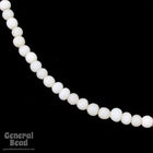 3-4mm Opaque Off White Round Bead Strand (100 Pcs) #4319-General Bead