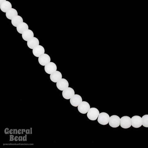 4mm Alabaster White Bead Strand (100 Pcs) #4321-General Bead