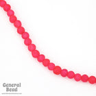 4mm Matte Transparent Fuchsia Bead Strand (100 Pcs) #4323-General Bead