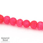 4mm Matte Transparent Fuchsia Bead Strand (100 Pcs) #4323-General Bead