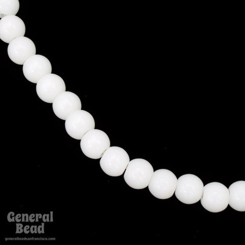 6mm Alabaster White Bead Strand (75 Pcs) #4324-General Bead