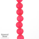 7-8mm Matte Transparent Fuchsia Bead Strand (60 Pcs) #4326-General Bead