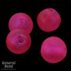 7-8mm Matte Transparent Fuchsia Bead Strand (60 Pcs) #4326-General Bead