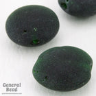 15mm Matte Forest Green Glass Cushion Bead (20 Pcs) #4330-General Bead